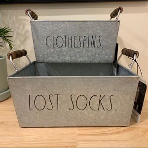 Rae Dunn lost socks and clothespins bins